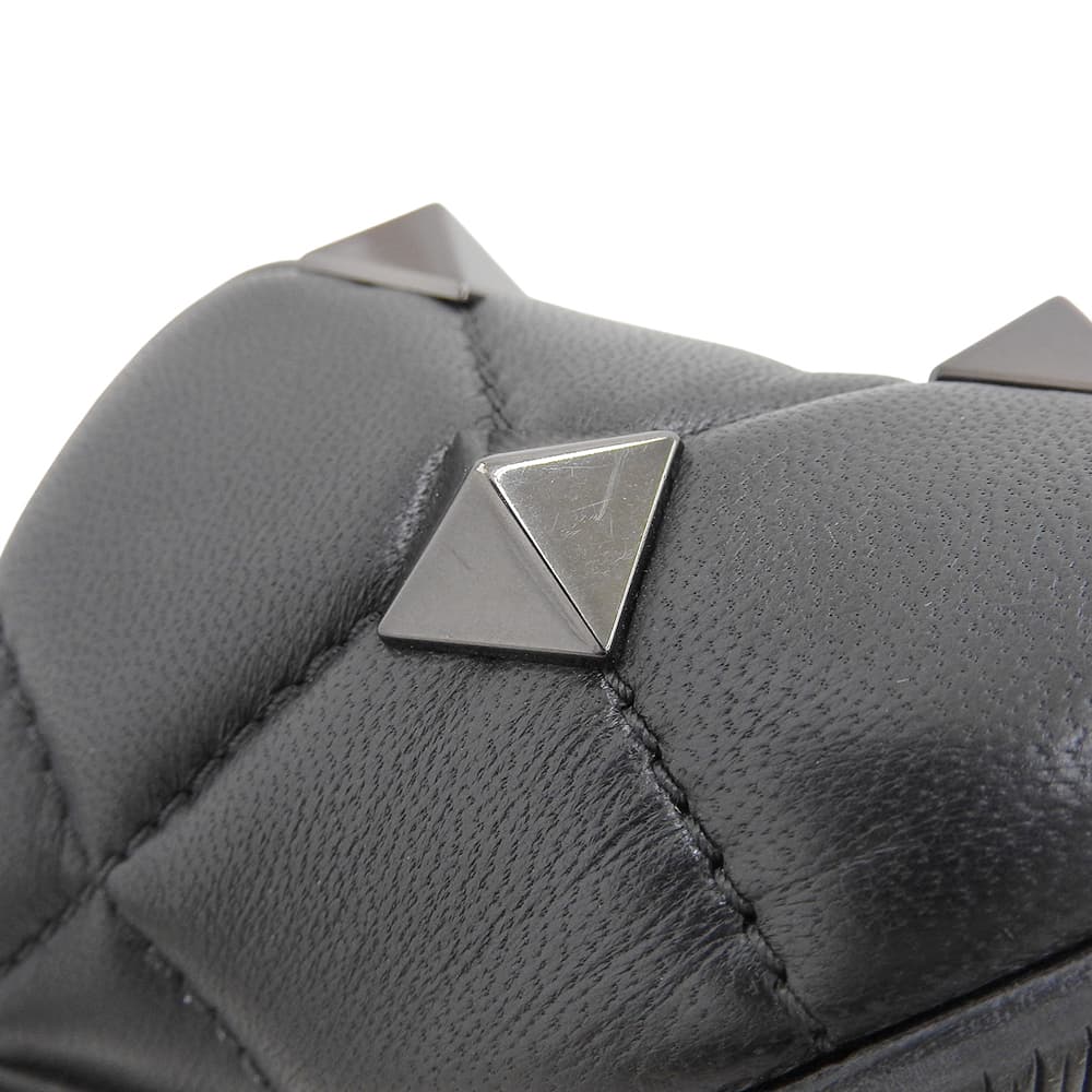 Valentino Garavani Women's Leather Pyramid Studs Open-Toe Heel Sandals, Black, Size 36, VSW BK3 Shoes 36 blackUsed