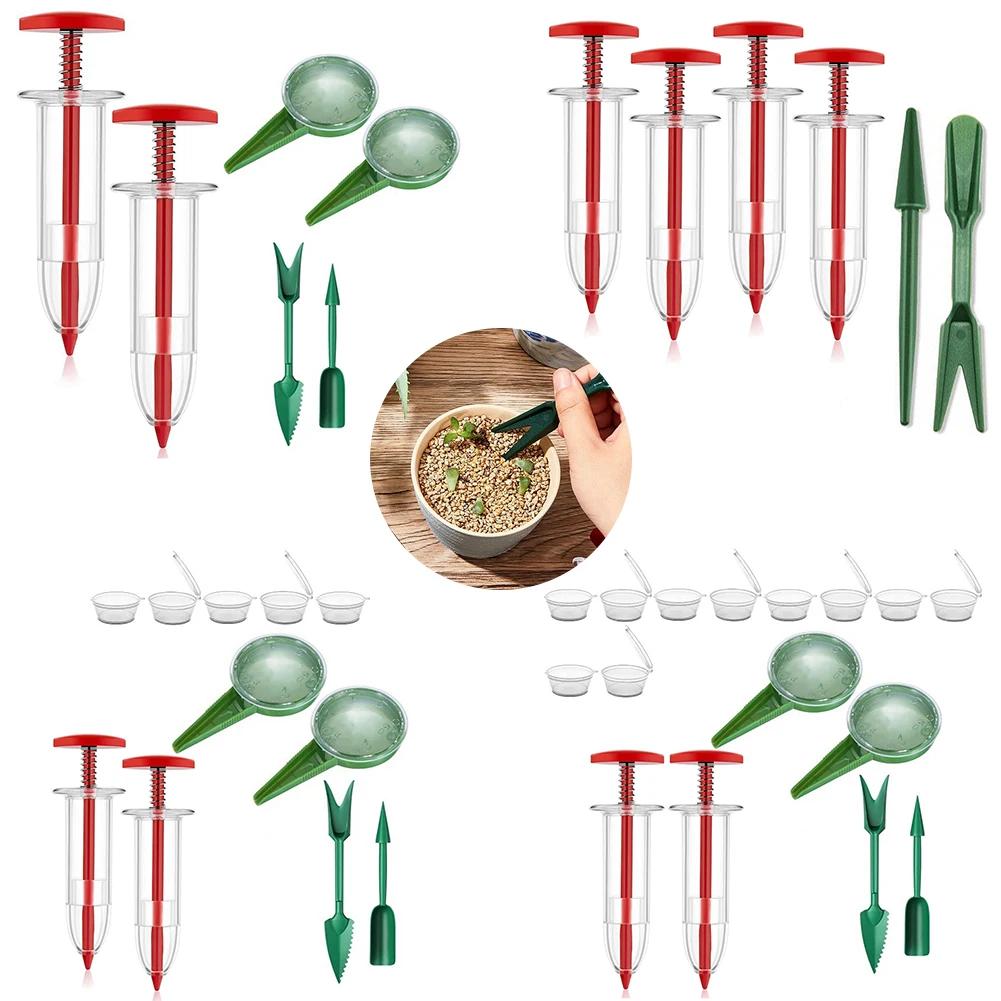 1set Mini Sowing Seed Dispenser Manual Sower Seed Spreader Handheld Seed Planter Tool 5 Different Settings Hand Mini Seeder