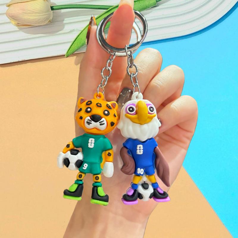 World Cup Mascot Keychain Bag Charm Soccer Fan Souvenir Gift Sports Theme Accessory