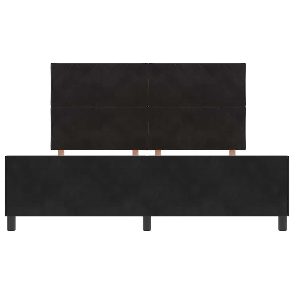 Boxspring Bed with Headboard Black 180 x 200 cm Velvet