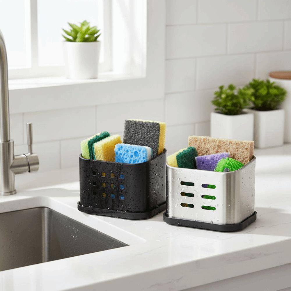 Ruimtebesparende Roestvrijstalen Spons Houder Roestvrij Multifunctionele Spoelbak Spons Stand Snelle Afwatering Waterdicht