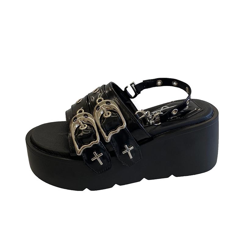 Fashion New Thick Sole Punk Sandals Women Wrap Toe Hollow Outs Roman Sandalias Women Casual Beach Slippers Summer Platform Sandals Woman