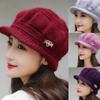 Fleece Lined Knitted Cap for Senior Women Warm Winter Hat for Elderly Cold Weather Beanie with Thermal Lining