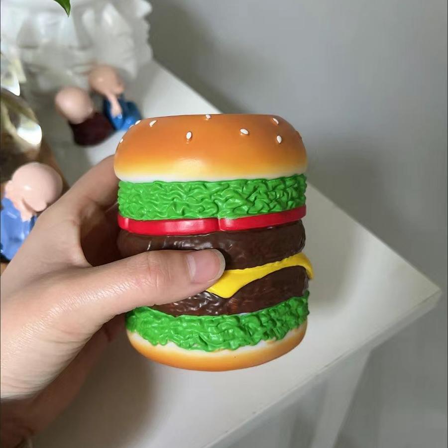 Delicious Burger Pen Holder Cute Burger Pen Holder Bedroom Desk Decoration Storage Organizing Pen Holder Gift for Friends