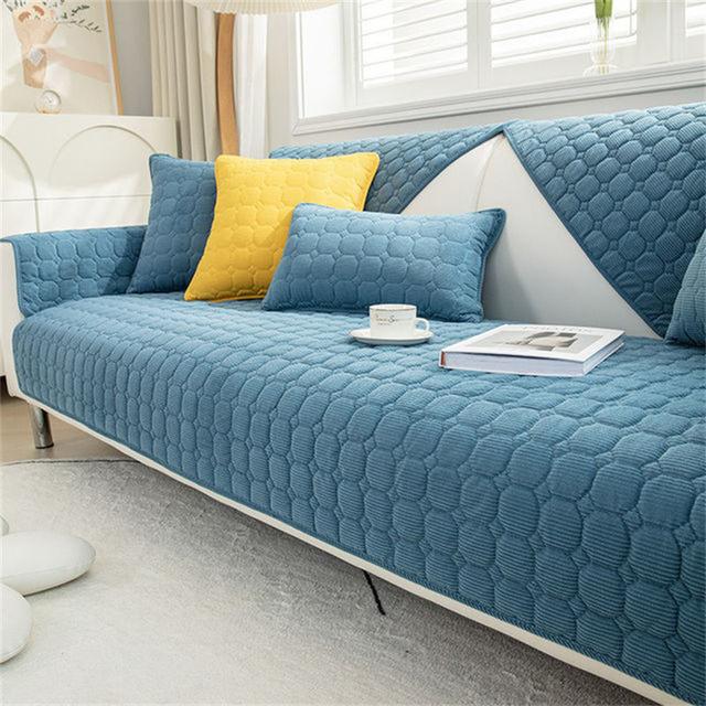 Corduroy Sofa Towel Nordic Thicken Plush Sofa Mat Super Soft Quilted Sofa Cover Non -Slip Couch Slipcovers For Living Room Decor