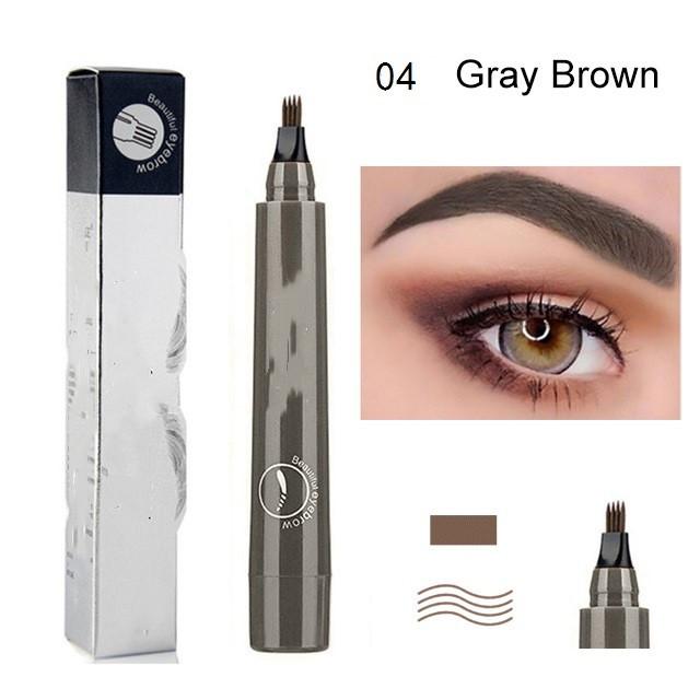 Four-pronged Liquid Eyebrow Pencil Four-tip Forked Liquid Eyebrow Pencil  Four-prong Waterproof  Sweat-proof and Less Likely To Smudge Eyebrow Pencil