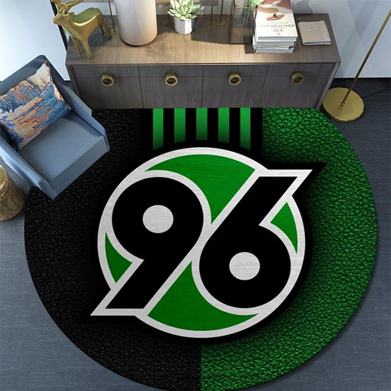 Hannover 96 FC Bedruckter Runder Teppich, Rutschfester Waschbarer Kreis-Teppich für Wohnzimmer Schlafzimmer Spielzimmer, Sportfan Dekoration, Feiertags-Geburtstagsgeschenk