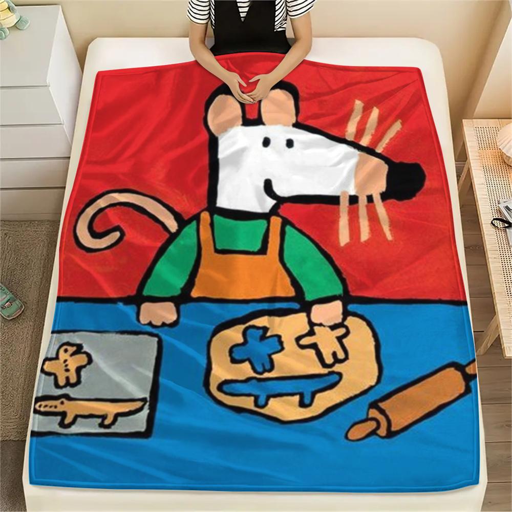 1pz Coperta in Flanella con Stampa Maisy Mouse, Alta qualità Confortevole per Tutte le Stagioni, Decorazione per la Casa, Calore e Comfort, Perfetta per Regali di Natale 81