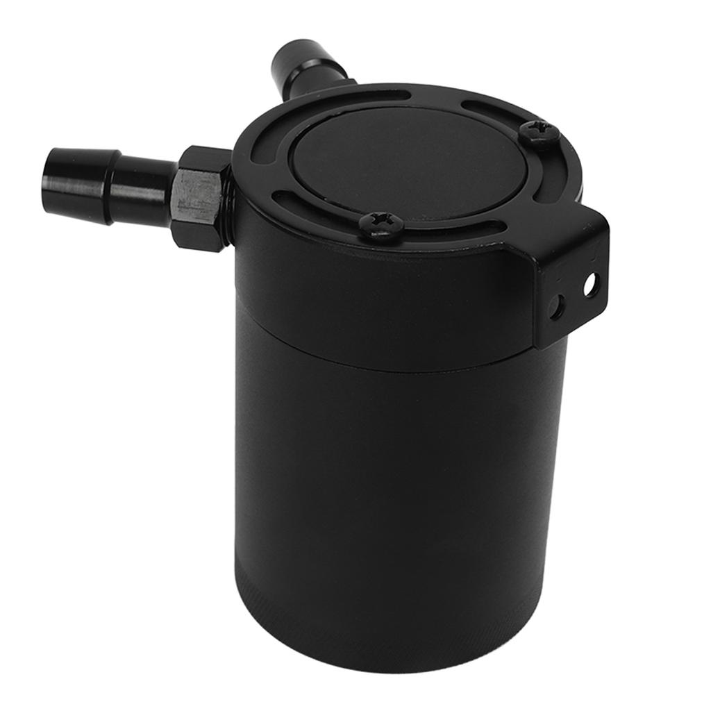 2 Port Oil Catch Can with Drain Valve 300ml Aluminum Alloy Universal Oil Catch Baffled Tank