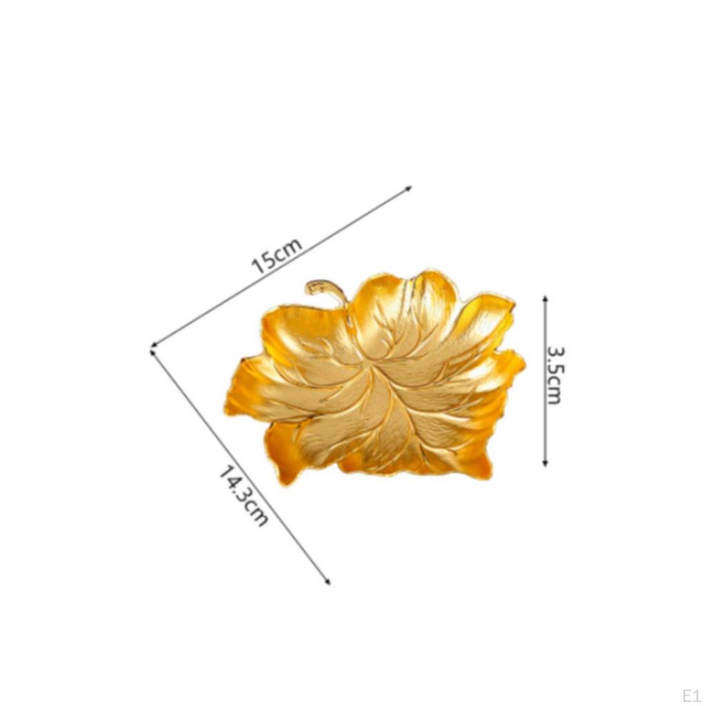 Metal Leaf Dish Zinc Alloy Shaped Tray European Jewelry Catchall for Dressing Table,