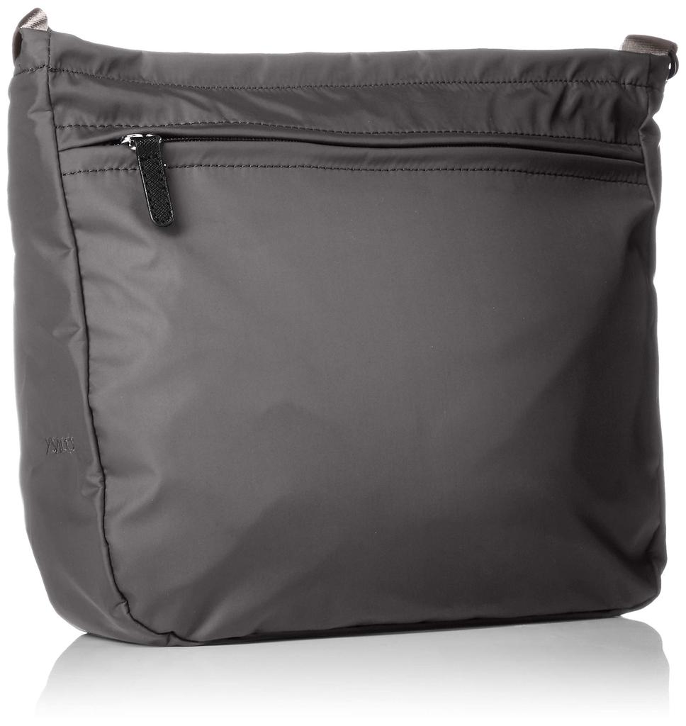 Nylon Taffeta Shoulder Bag Vertical Dark Gray [Isaac] Y62-01-03 Women's