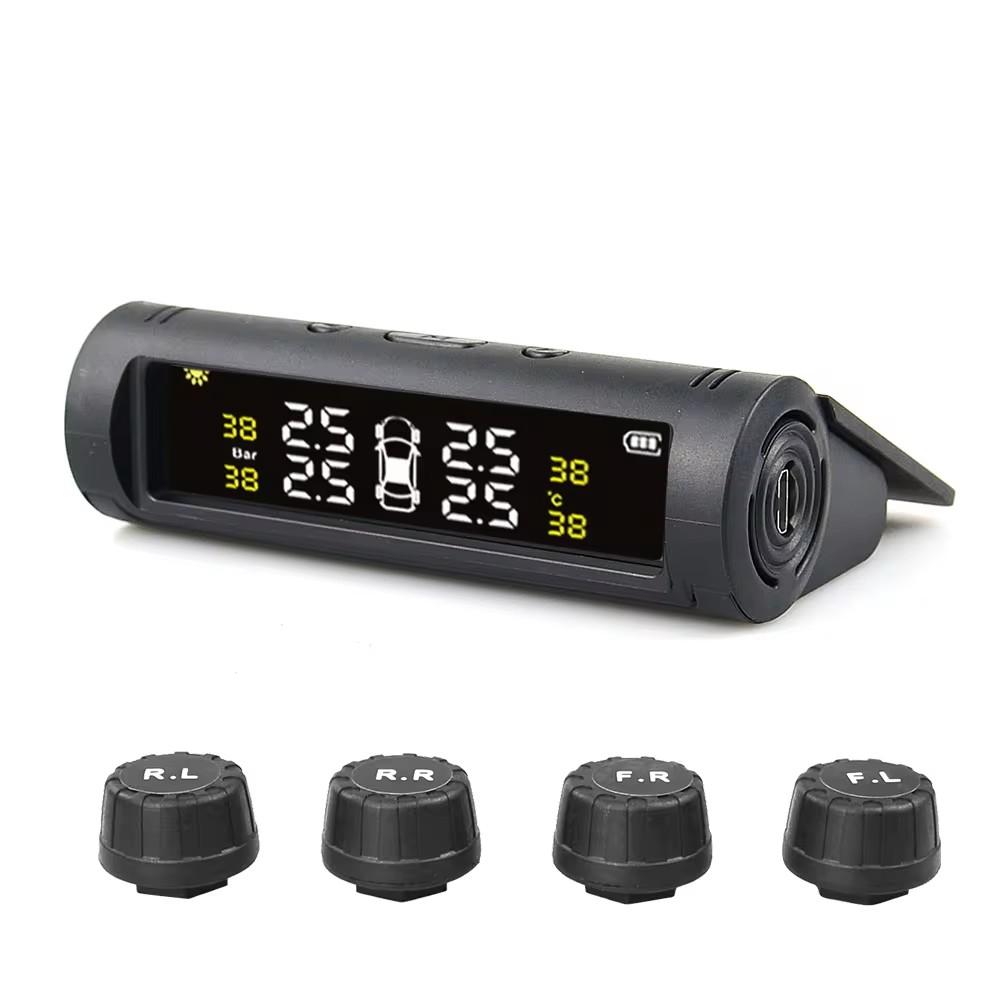 New Solar TPMS Car Tire Pressure Alarm Monitor System 4 Wheel Internal External Tyre Sensor Temperature Alert external