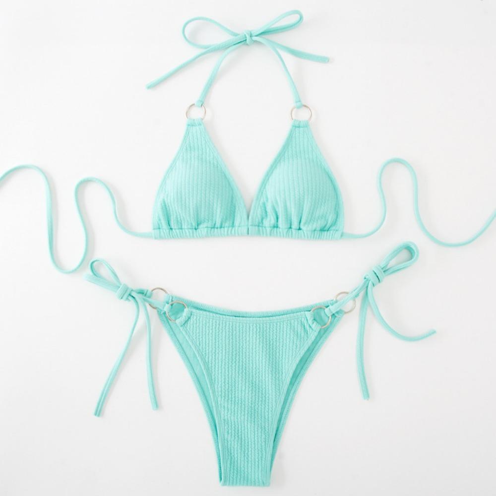 European and American Sexy Solid Color Bikini Beach Set Bikini