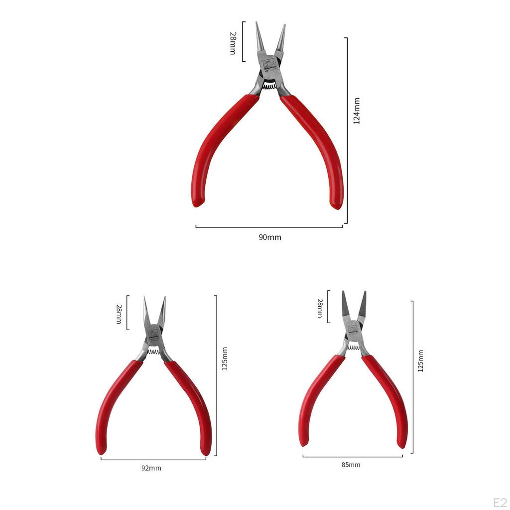 3x Pliers Repair Tool Sturdy Lightweight with Ergonomic Handle Non Slip Grip Supplies for DIY
