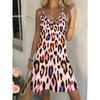 Women's Casual Bohemian Style, Summer Deep V-Neck Spaghetti Strap Midi Dress