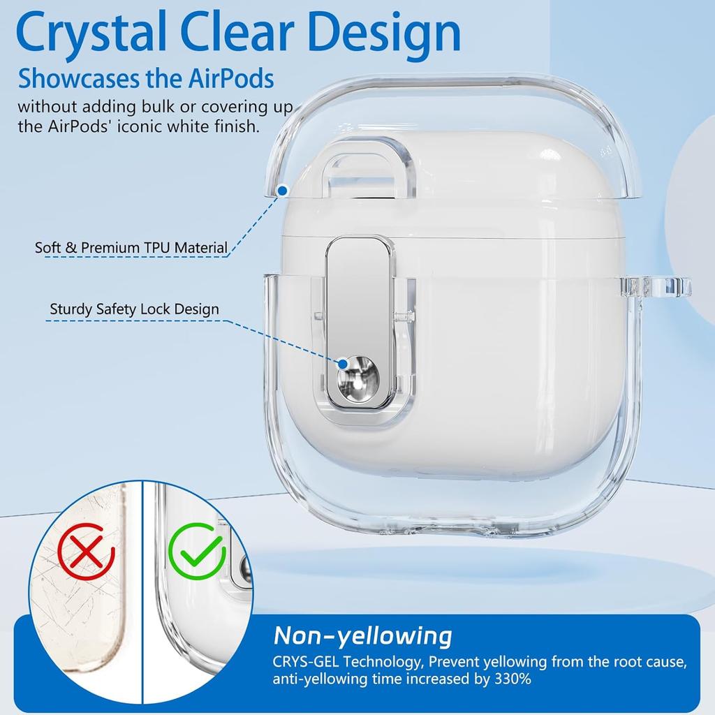 Clear Soft TPU Earphone Case Cover for AirPods 4 And AirPods Pro 2 with Phone Holder Compatible with Air Pods 4th Pro2 Case