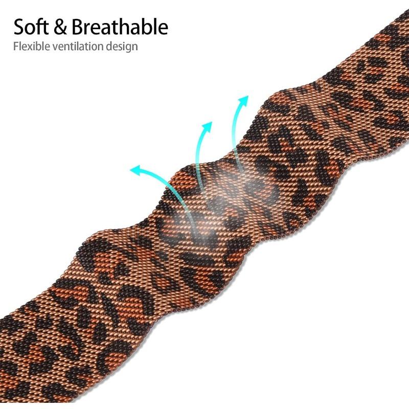 Montres Ultra-fines Mode pour Femmes Luxe Motif Léopard Bracelet en Maille Montres-bracelets à Quartz pour Dames Montre Féminine Minimaliste Reloj