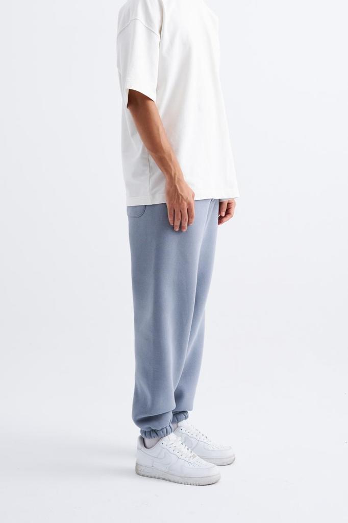 Męskie Spodnie Dresowe Jogger Relaxed Basic - Nowy Niebieski Dym