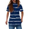 Camisetas femininas moda casual tops gola redonda manga curta estampado túnica