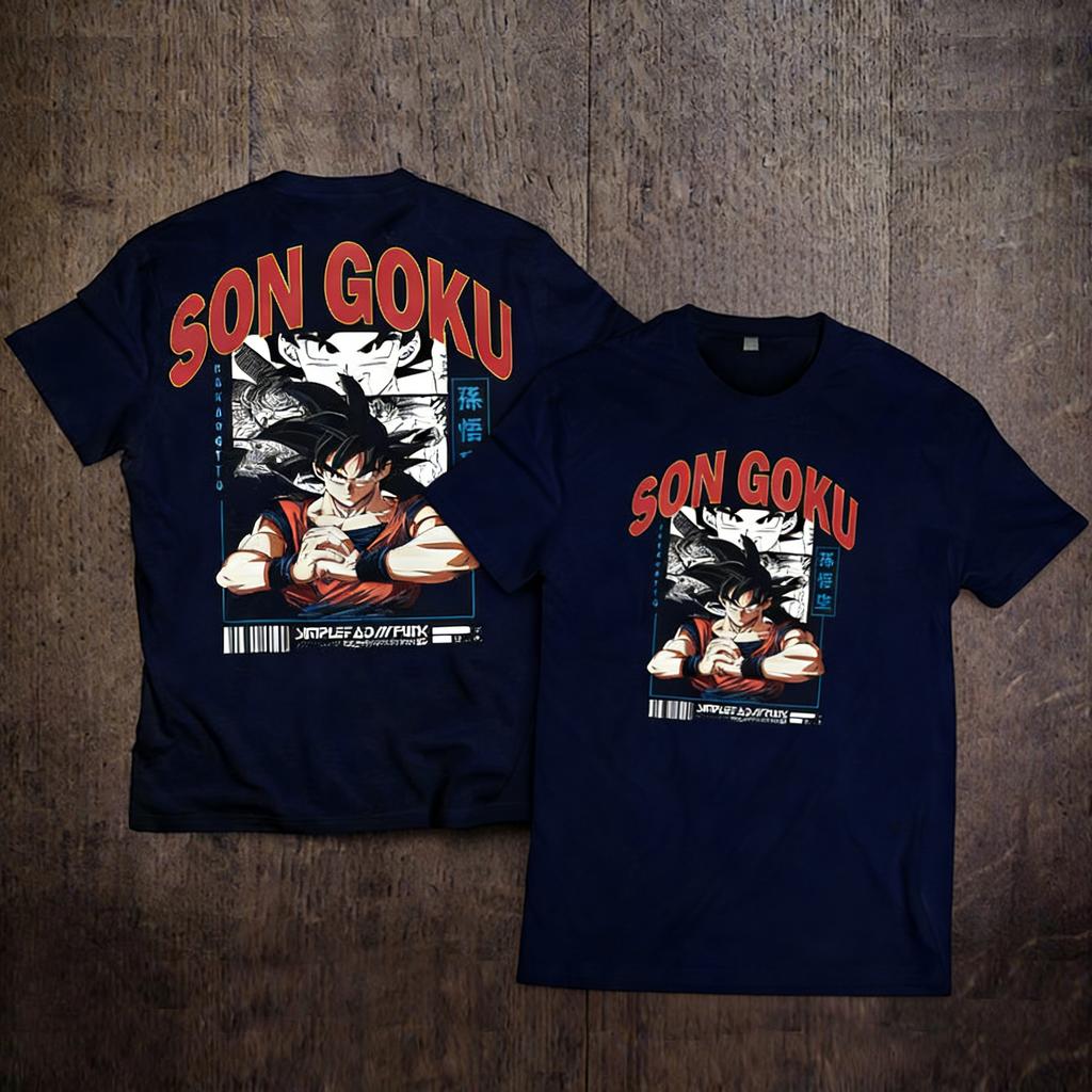 Japanese Anime Dragon Ball Wukong Instagram Cartoon Couple Lazy American Retro Oversized Short Sleeved Tshirt