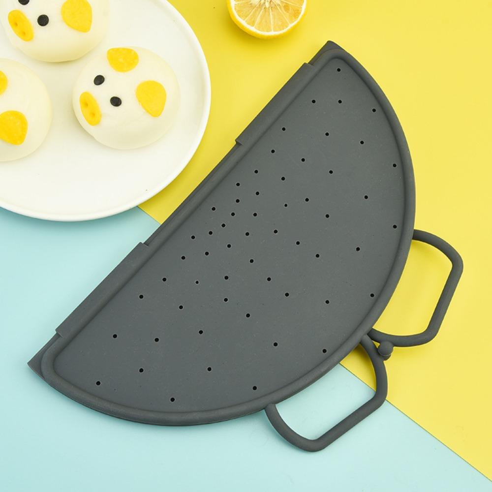 Silicone Steaming Rack Heat Resistant Drain Rack Multifunctional Foldable Steamer Basket  Wok