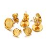 20pcs 6 8 10 12mm Gold Stainless Steel Flat Stud Earring Base Setting Blank Earring Cabochon Tray DIY Jewelry Making Wholesale