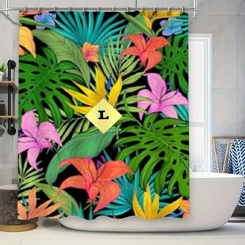 

Swirling Black White Shower Curtain Stylish Modern Bathroom Decor For Home Or Hotel W60H190(CM)-1 Pcs