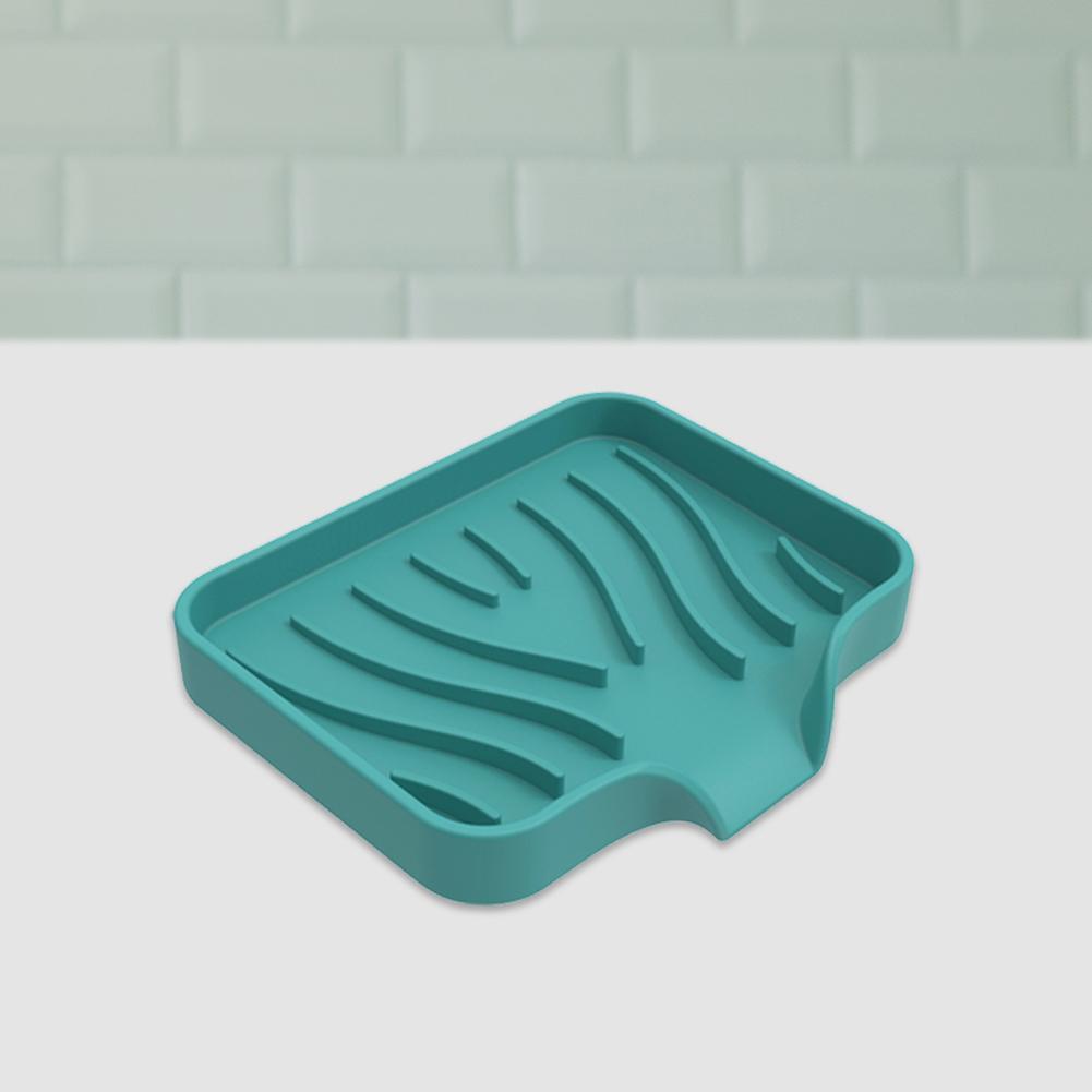 Silicone Sink Soap Dish Drainable Sink Sponge Bracket Portable Reusable Countertop Organizer for Kitchen Bathroom