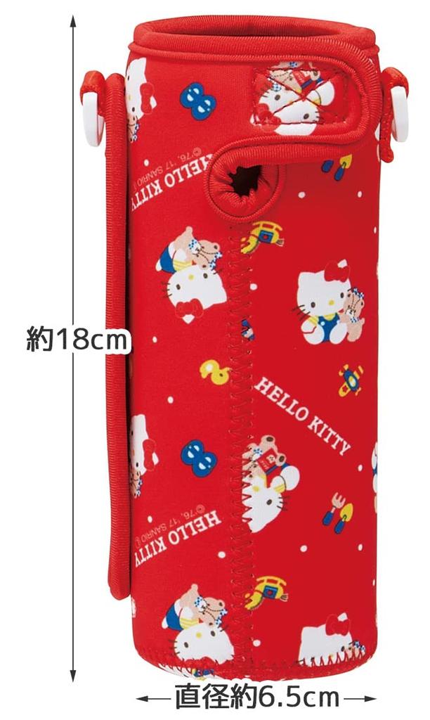 Skater Tassenflaschenhülle mit Schultergurt und Hand-Wasserflasche Kompatibel mit Sanrio Hello Kitty 80er Halter, Etui, SDC4/SKDC4, Mädchen, WSSC3-A