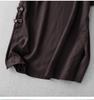 2025 Summer Women's Dark Coffee Chinese Style Short Sleeve Shirt