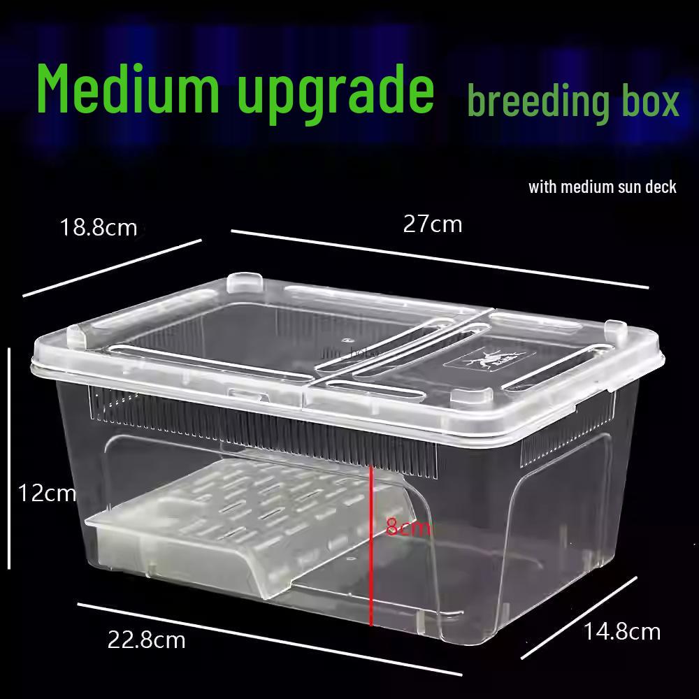Reptile Habitat Tank for Silkworms, Spiders, Frogs, Snakes, Lizards, Snails, Insects, and Turtles