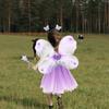 CALLARON Fairy Cosplay Set Angel Wings Cosplay Kids Lovely Angel Angel Wings Angel Ring Heart Stick Costume Accessories Unisex Purple 42x33cm Purple