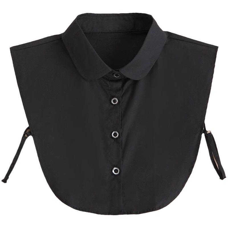 Inserto camicia da donna autunno/inverno bianco con colletto a punta