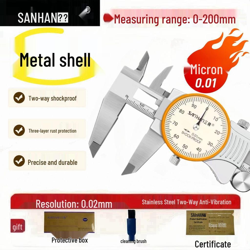 High Precision Shockproof Dial Vernier Caliper 150-300mm