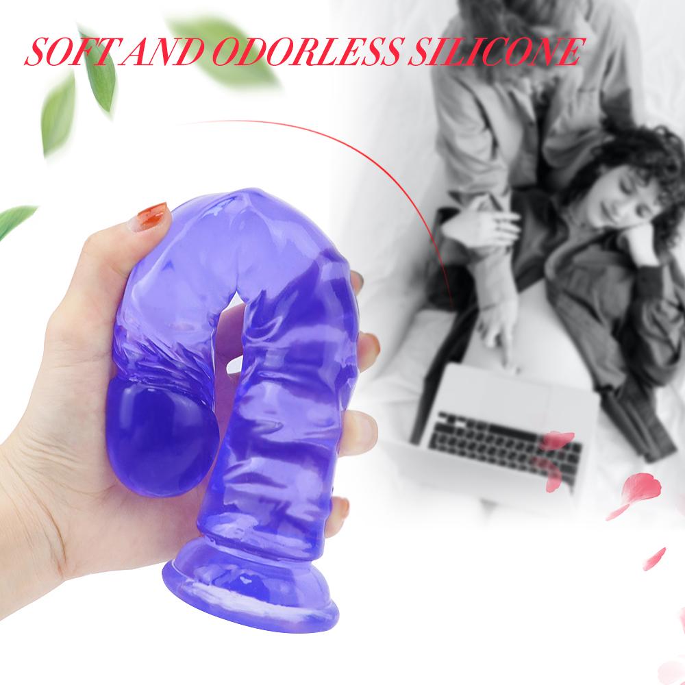 MoDi Realistické dilda erotické hračky pro ženy Muži Měkký umělý penis G-bod G modrý