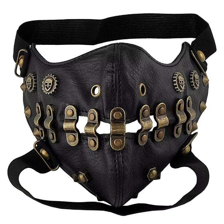 Retro Punk Style Face Mask Halloween Stage Show Party Decor Mask чёрный