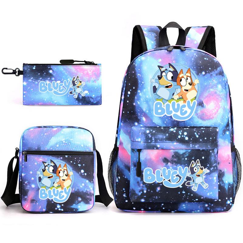 New Product, Bruwangwang Student Schoolbag, Fashionable and Popular, Backpack, Shoulder Bag, Pencil Bag, Three-piece Set.