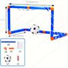 Indoor mini folding football soccer ball goal post net set pump kids sport outdoor home game toy child birthday gift plastic