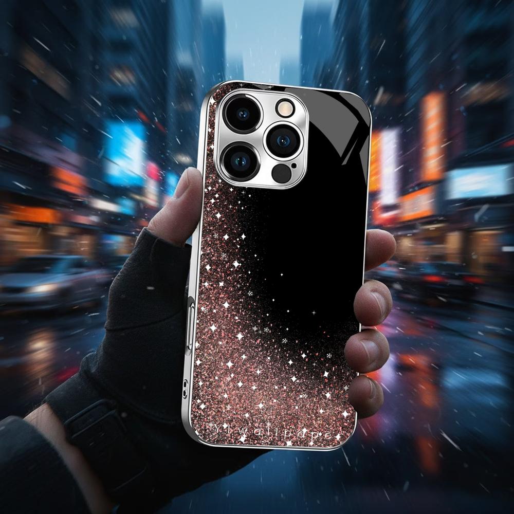 gold dust Exquisite Bestseller Phone Case Electroplated Glass PhoneCase for iPhone 17 16 15 14 13 12 11pm Pro Plus tablet case