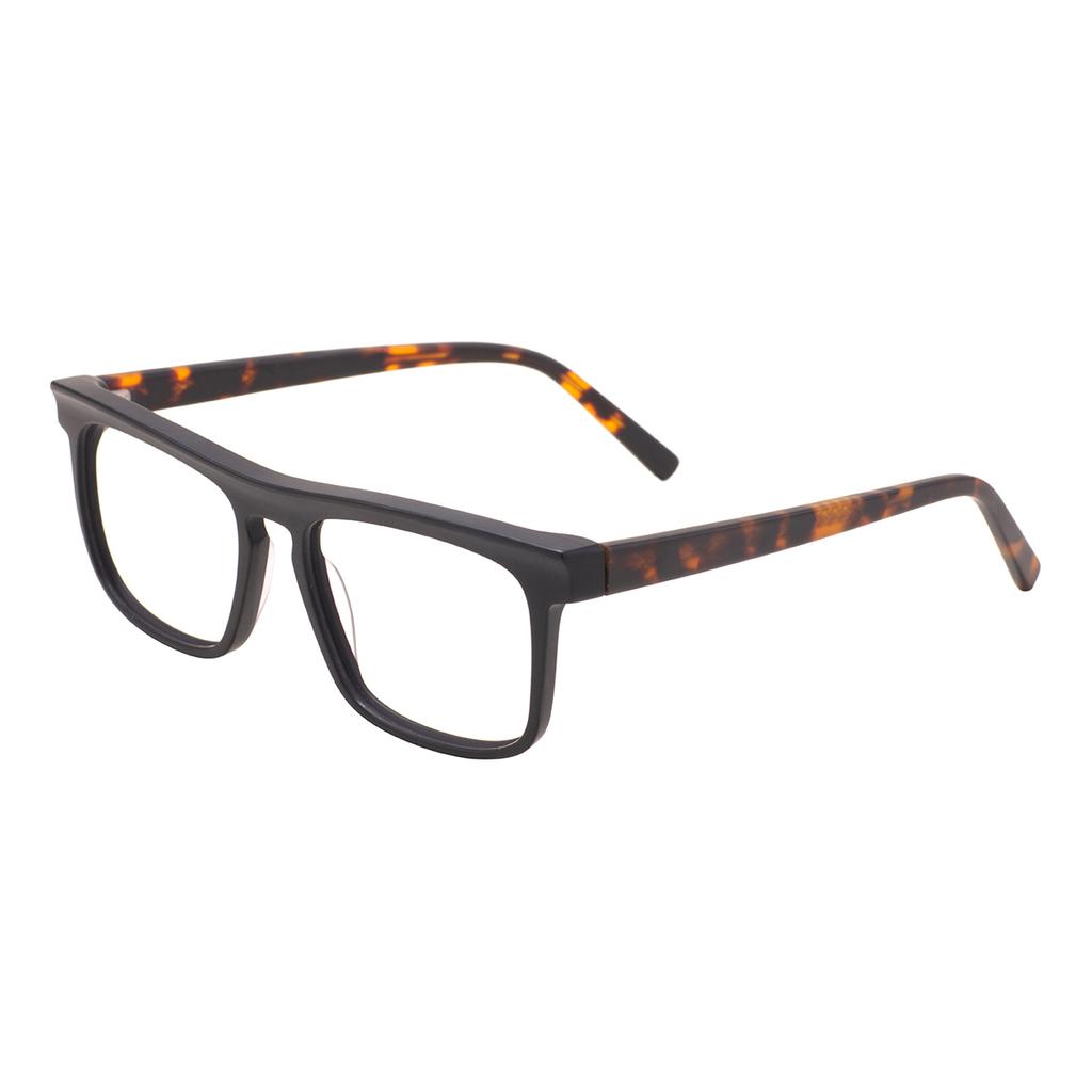 Unisex Retro Square Acetate Frames Trendy Men Rectangle Anti Blue Light Photochromic Optical Eyeglasses for Prescription Lenses