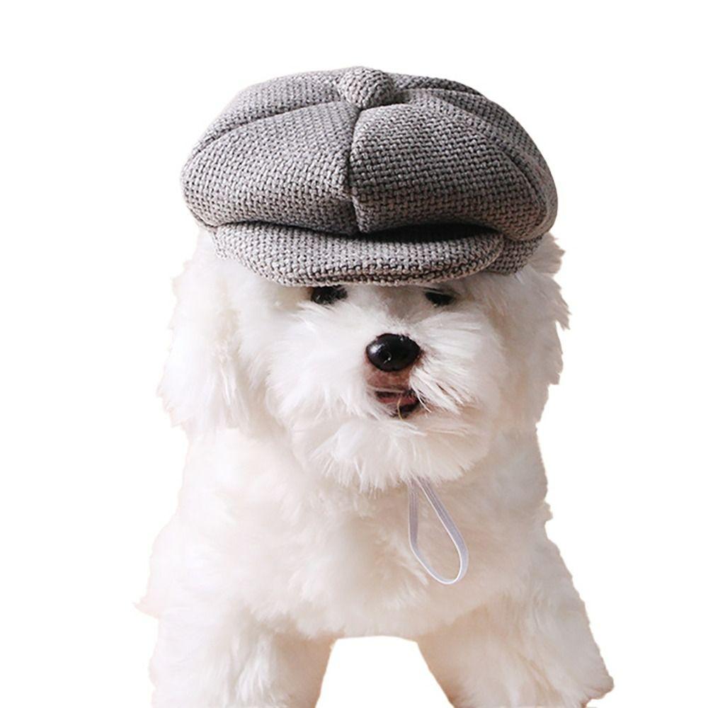 Pet Dress Up Cat Dog Gentleman's Hat Adjustable Pet Peaked Cap British Style Pet Headwear  Cat&Dog