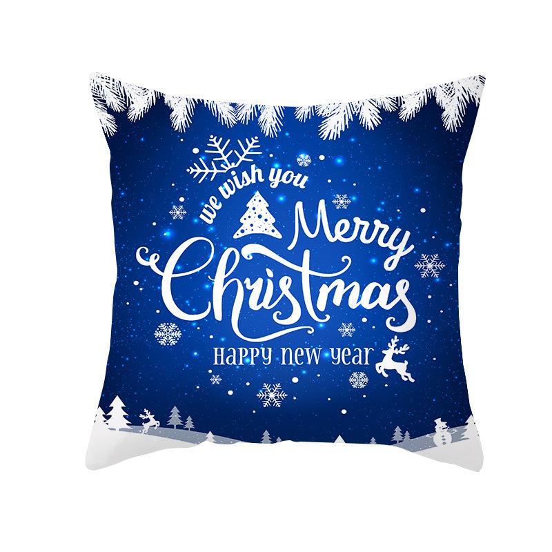 Blue Collection Sofa Car Office Cushion Cover Christmas Decoration Pillowcase Home Decor