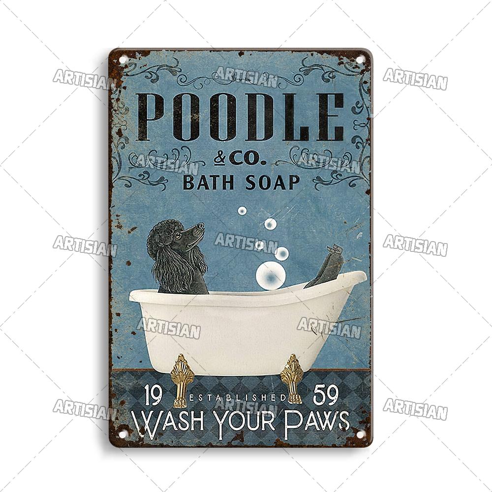Artisian Bathroom Metal Sign Washing Room Tin Poster Toilet Decorative Plate Bath Soap Wall Decor Garage Bar Pub Club Hotel Cafe