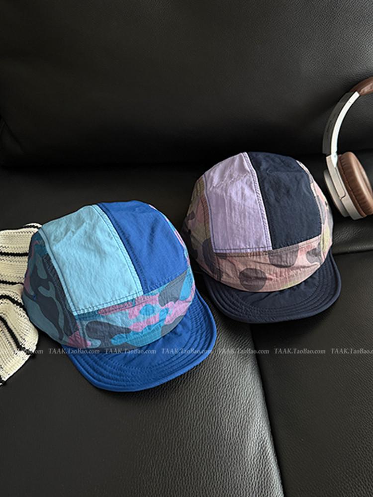 5-Panel Camouflage Quick Dry  Soft Flat Brim Baseball Cap Korean Streetwear Retro Hip Hop Sun Cap Summer Unisex Duckbill Cap