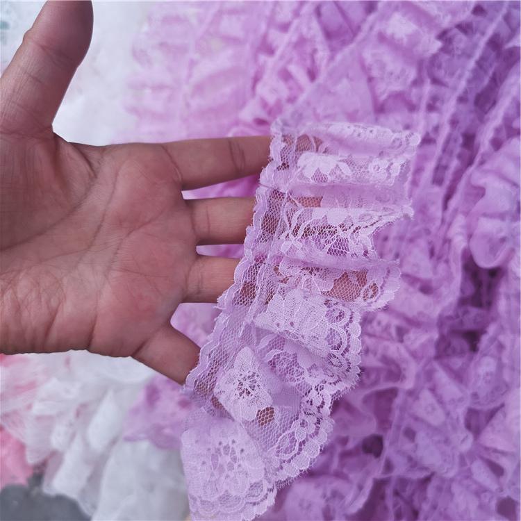 6cm Wide Single Layer Pleated Tulle Lace Fabric DIY Doll Pettiskirt Pet Clothing Skirt Curtain Home Textile Sewing Decoration