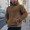 Yousheng Fall Winter Men Hoodie with Pocket Hooded Long Sleeves Solid Color Fleece Pullover Thick Keep Warm Men Daily Wear Casual Top