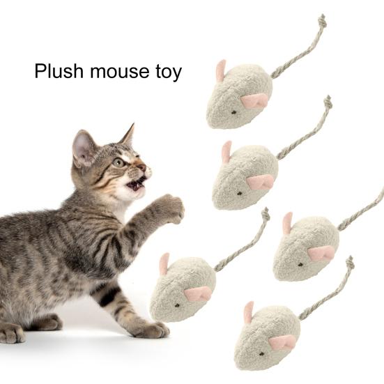 5 szt. Zabawka do żucia dla kota Odporny na ugryzienia Sznurek sizalowy Ogon Zwierzak Kot Kotek Pluszowa zabawka Symulacja Myszki Zabawka Artykuły dla zwierząt