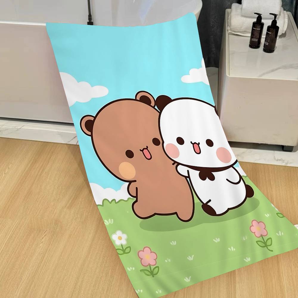 Anime Cute Dudu Bubu Anime Beach Swimming Towel Soft Absorbent Washcloth Children's Gifts For Kids Travel Camping Gym