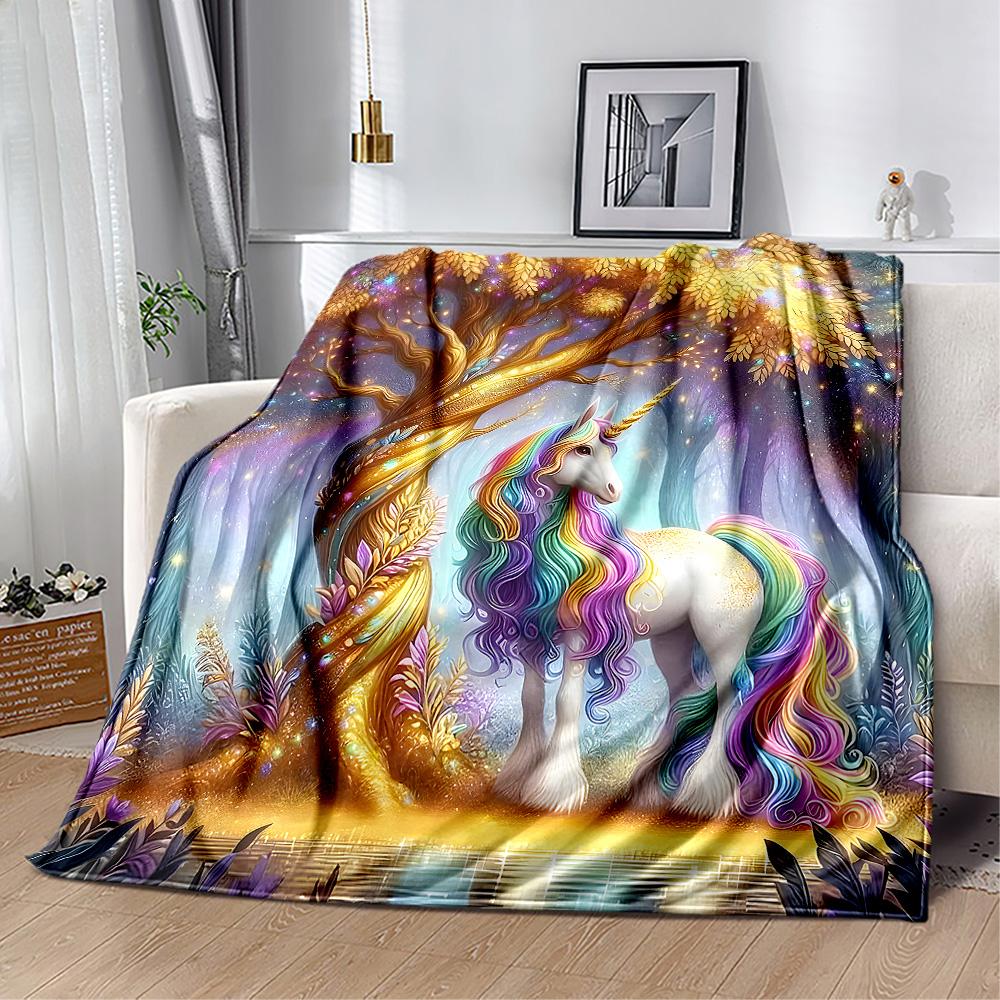 1pc Unicorn Sky blanket Soft and Warm for Sofa Office Camping Travel Livingroom Great Gift for Friends and Family Comfortable