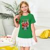 Girls' Round Neck Short Sleeves Christmas Witch  Group Print Casual Short Sleeves